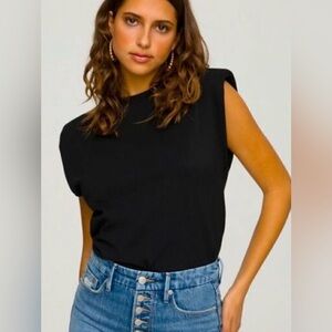 NEW! Good American (XL) Black Strong Shoulders Top
